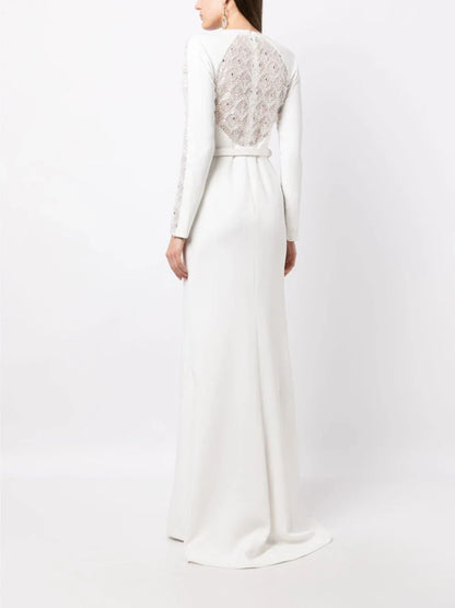 beaded long crepe dress-rtwss23-37offwhite44