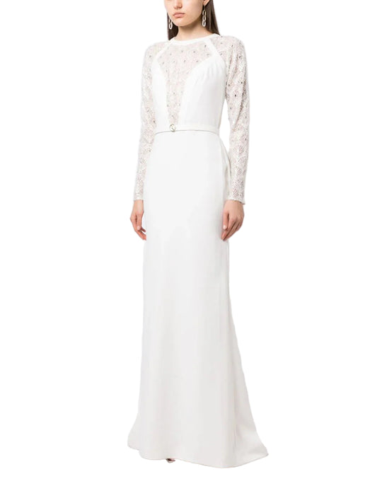 beaded long crepe dress-rtwss23-37offwhite40