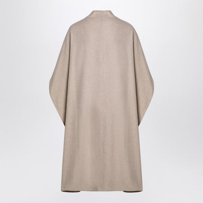 Beige Wool-blend Cape