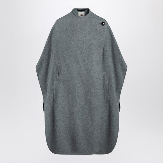Grey Wool-blend Cape