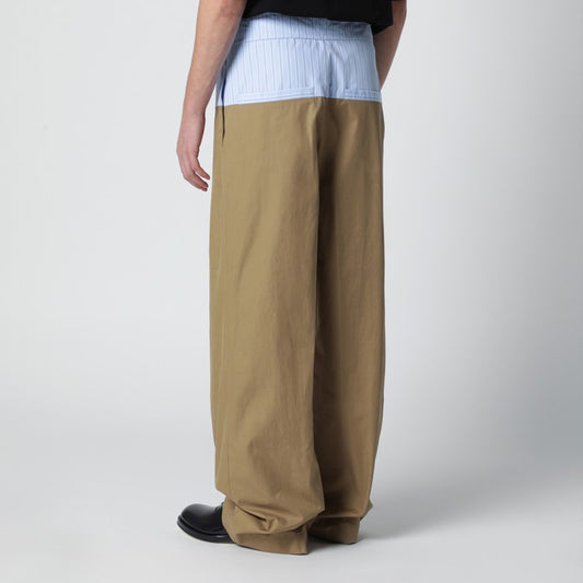 Trousers with contrasting waistband