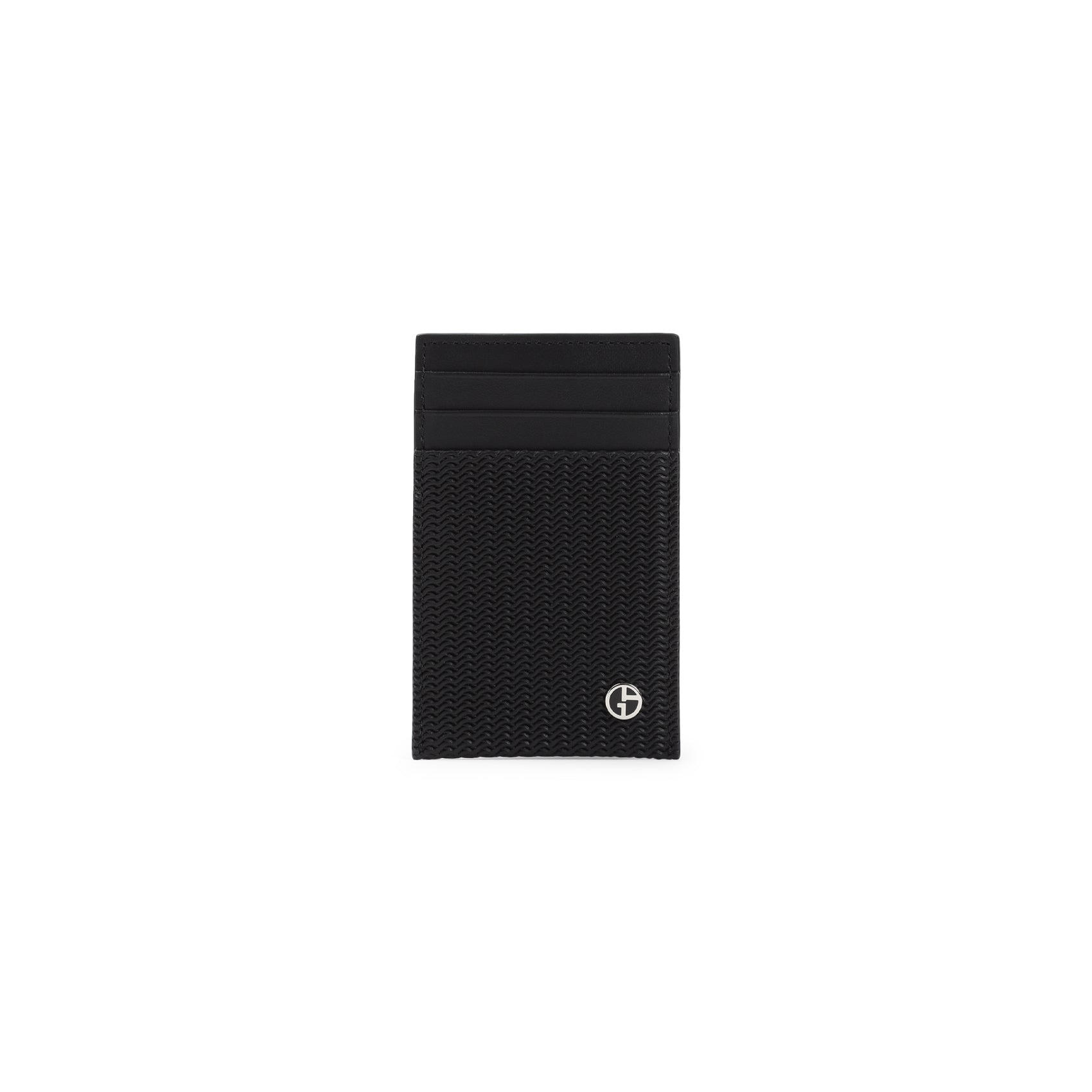 Black Calf Leather Credit Card Holder