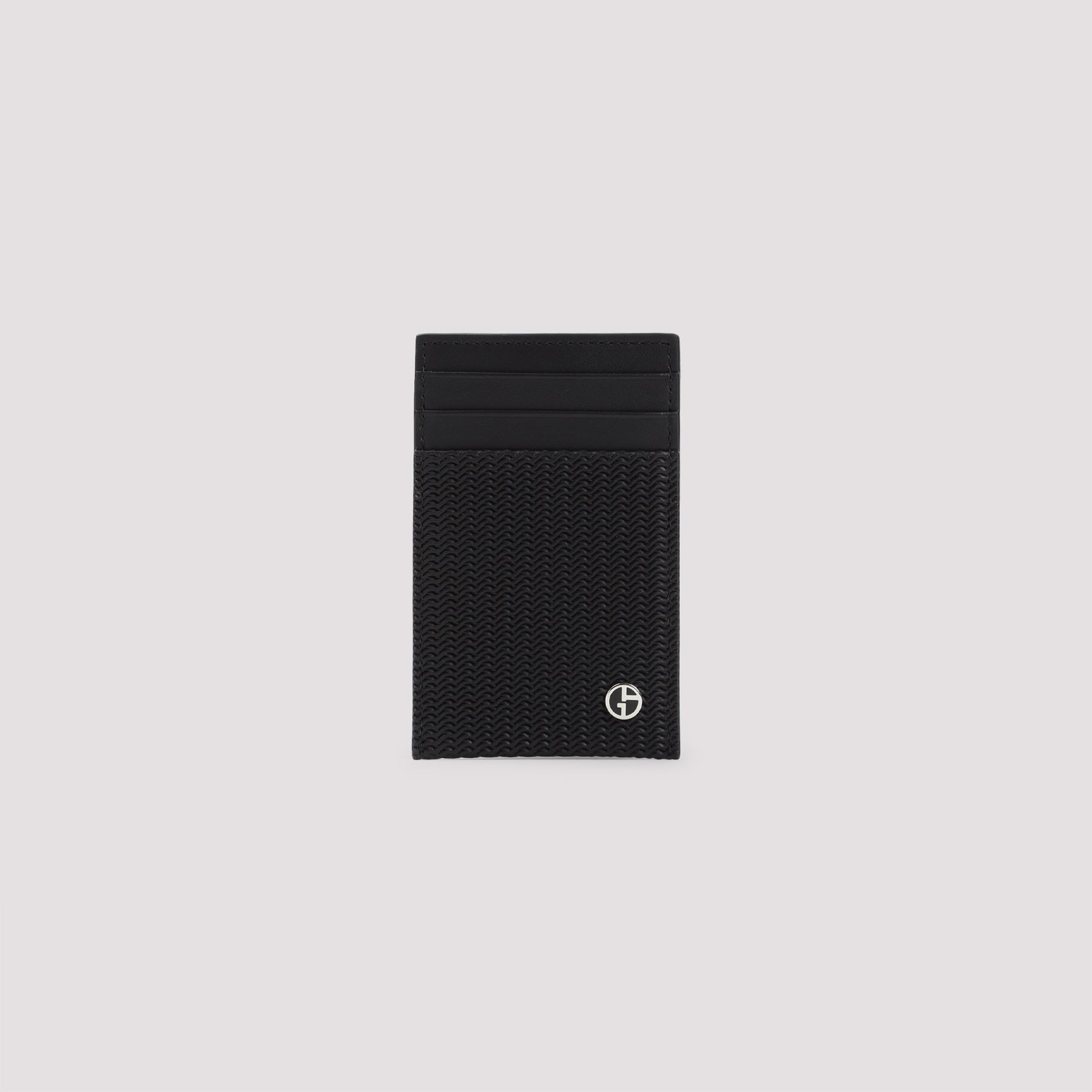 Black Calf Leather Credit Card Holder