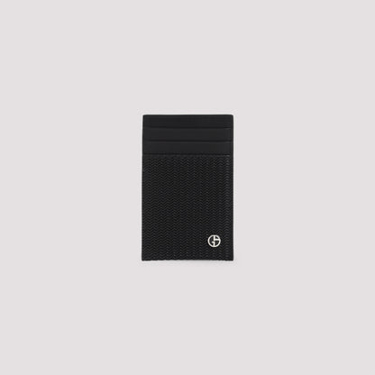 Black Calf Leather Credit Card Holder