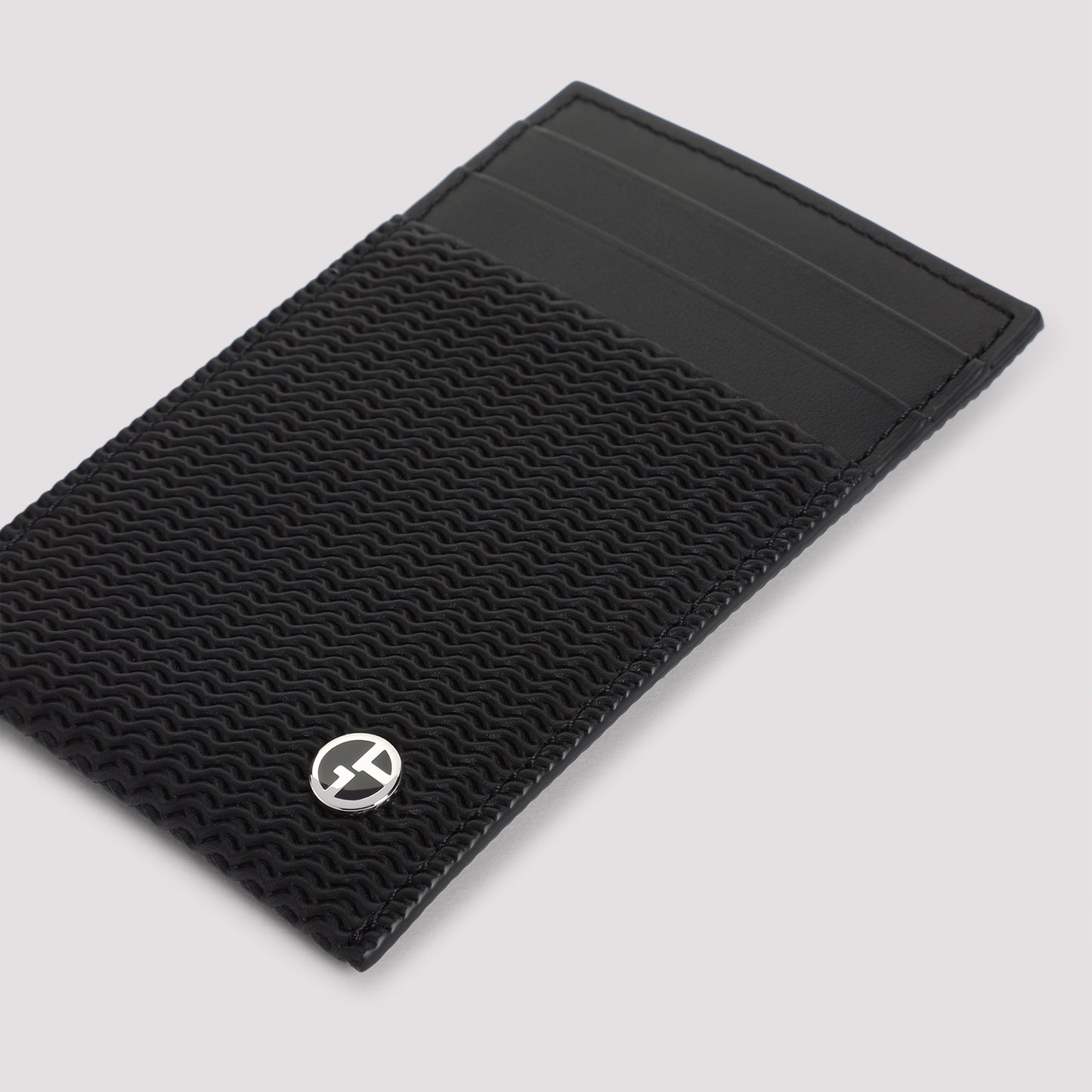 Black Calf Leather Credit Card Holder