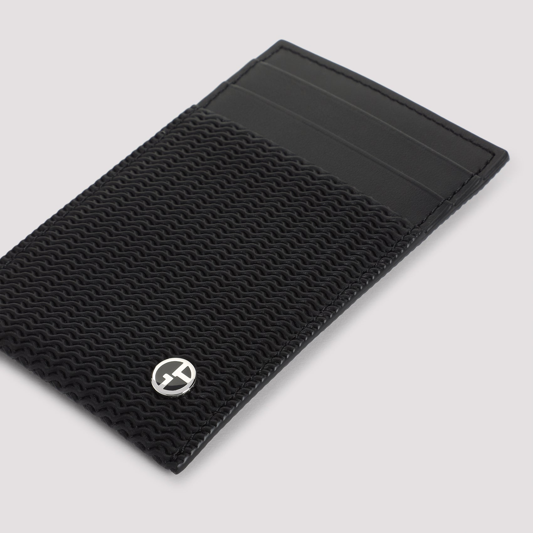 Black Calf Leather Credit Card Holder