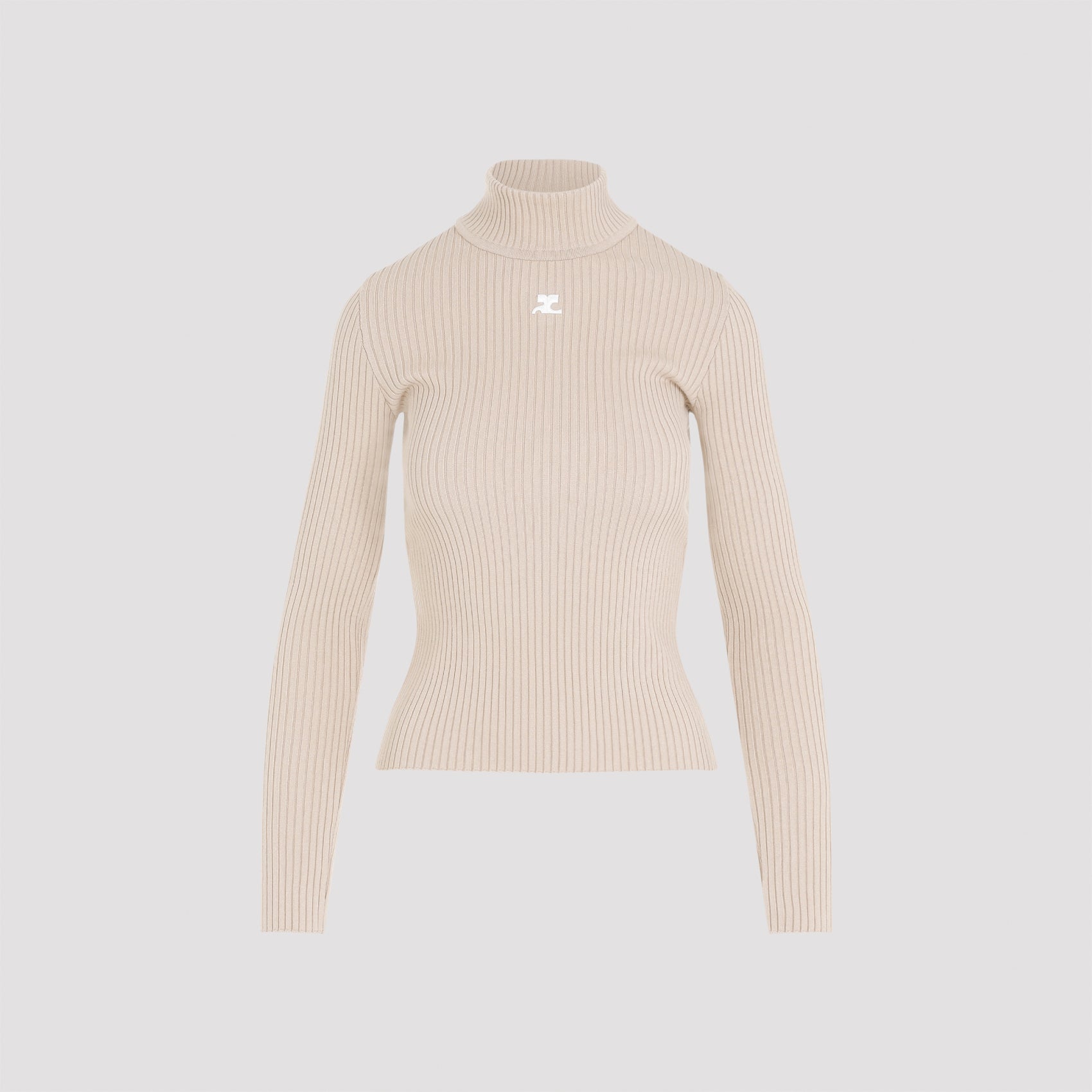 courrèges roll neck ribbed jumper-image-3