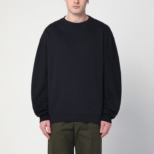 Navy Blue Sweatshirt With Zip Detail
