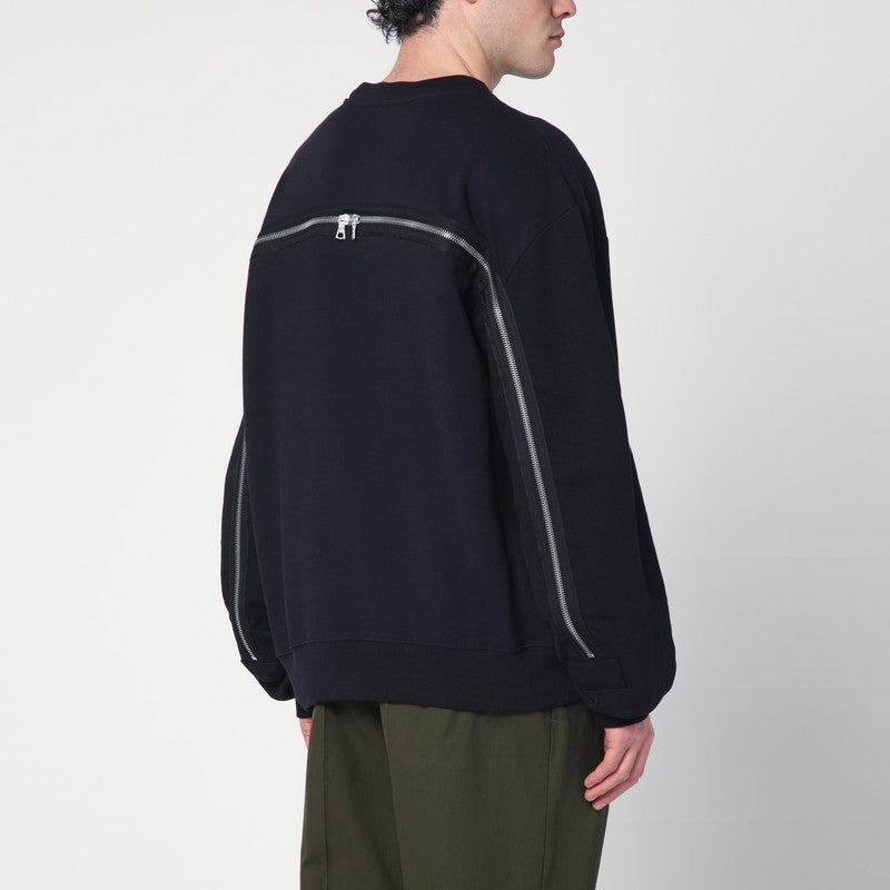 スウェット・トレーナー DRIES VAN NOTEN NAVY BLUE SWEATSHIRT WITH ZIP DETAIL DRIES VAN NOTEN Merino Wool Sweater for Men | MR PORTER