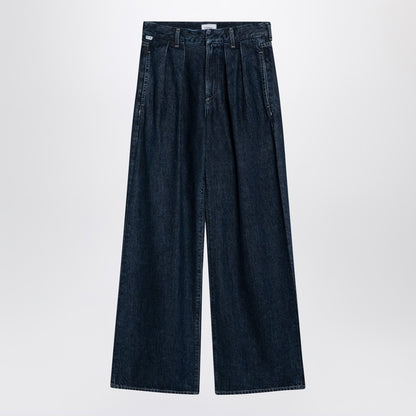 Dark Wide Jeans With Pleats