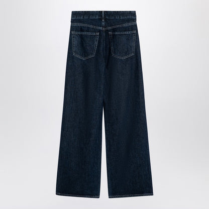 Dark Wide Jeans With Pleats