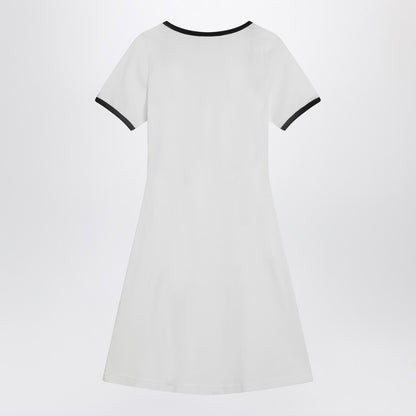 Black/white Mini Dress In Cotton