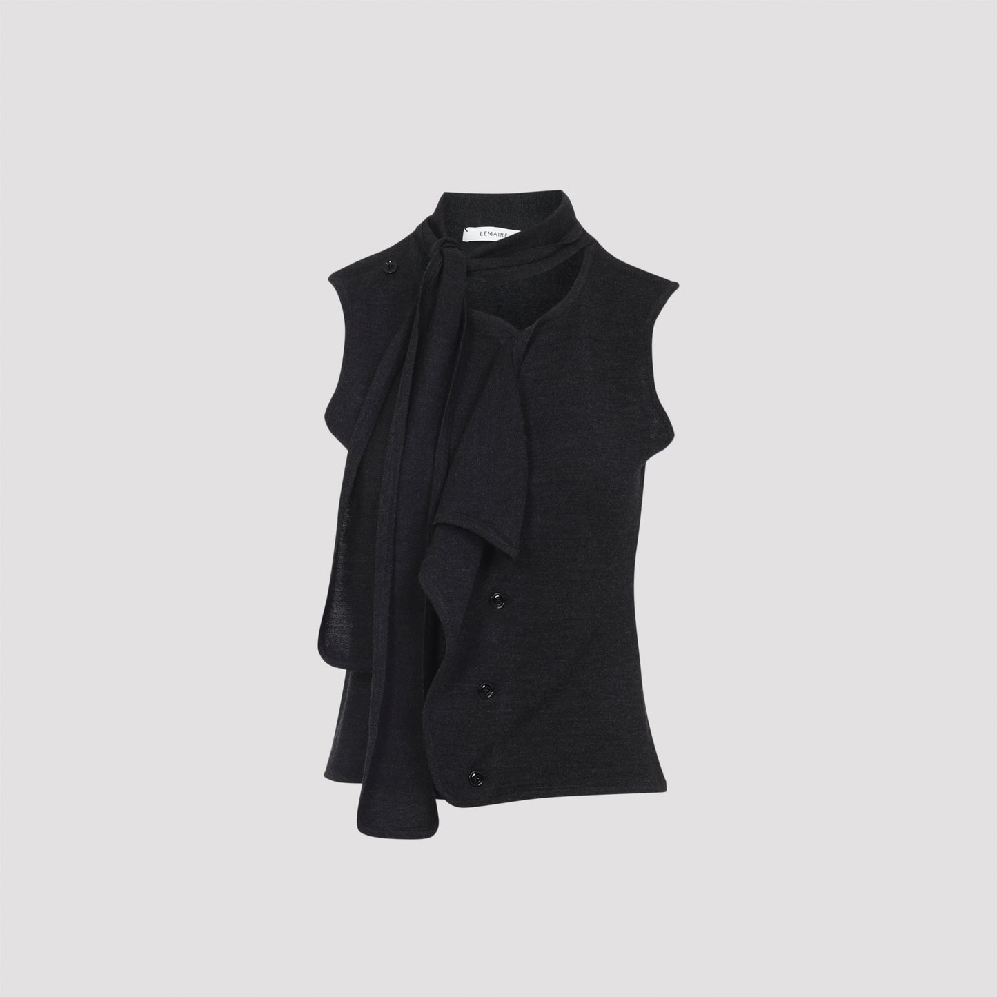 asymmetrical sleeveless cardigan-image-1