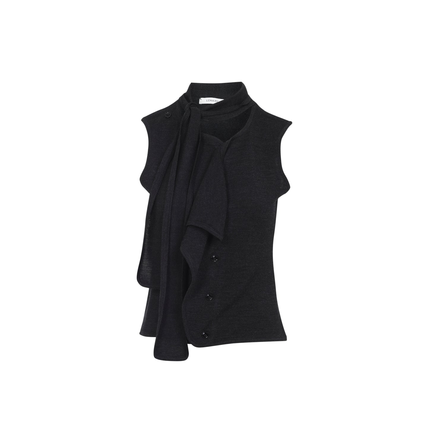 asymmetrical sleeveless cardigan-image-2