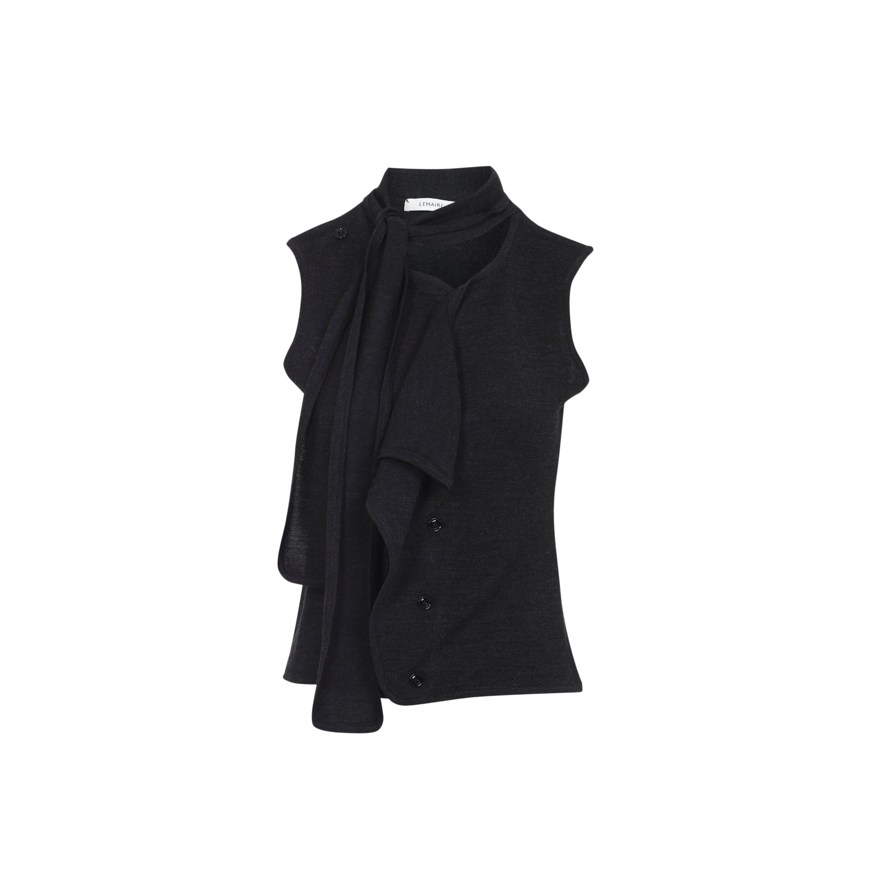 asymmetrical sleeveless cardigan-image-2