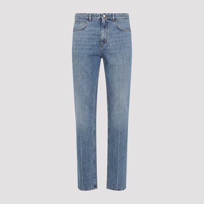 washed bull denim 5-pocket jeans-image-1