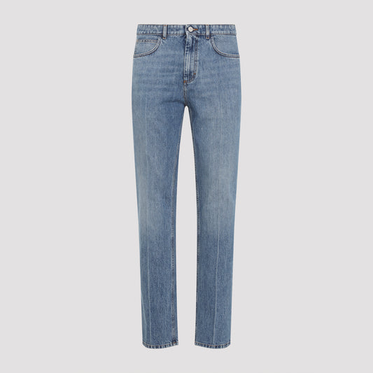washed bull denim 5-pocket jeans-image-1