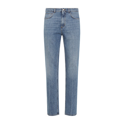washed bull denim 5-pocket jeans-image-2