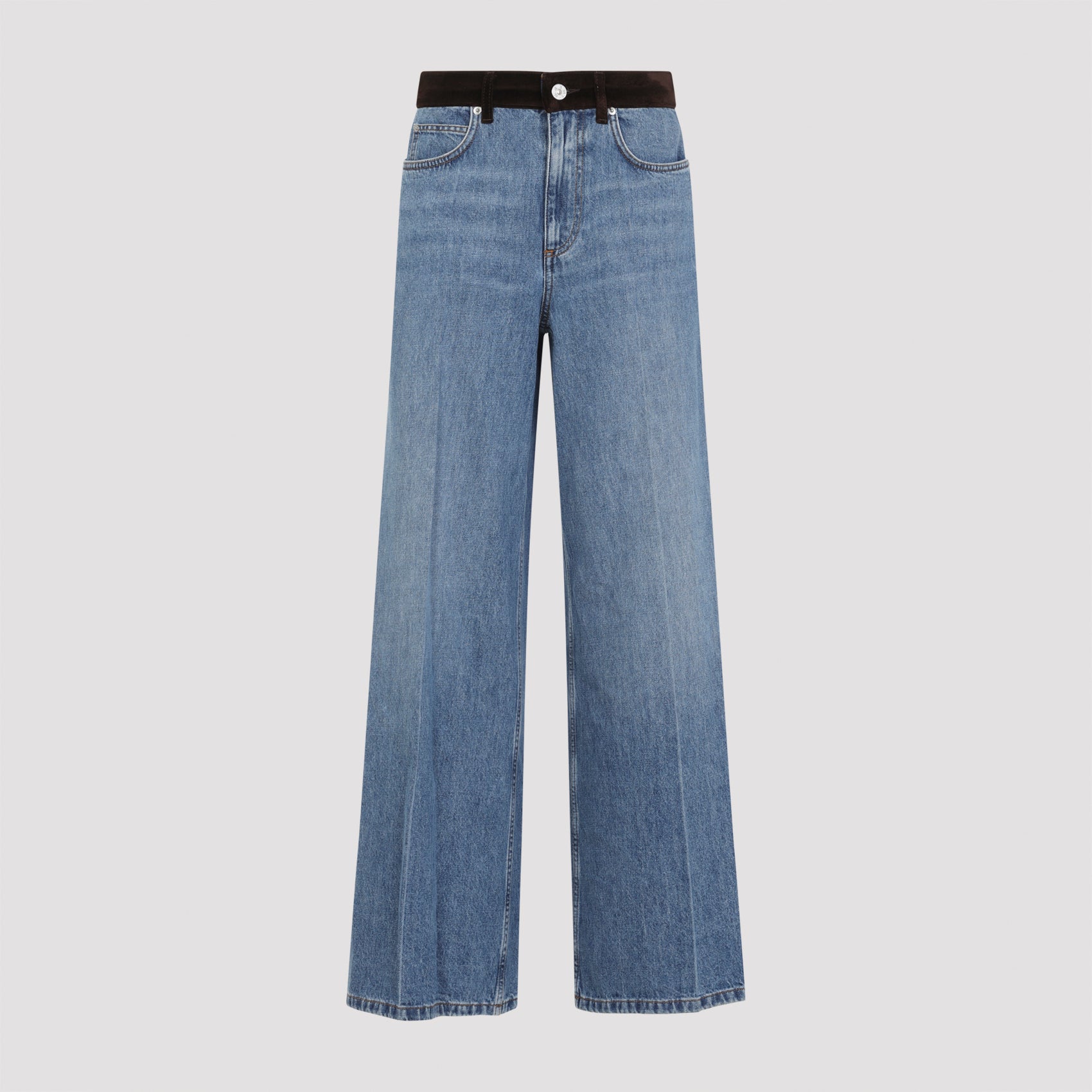 washed bull denim 5-pocket jeans-image-1