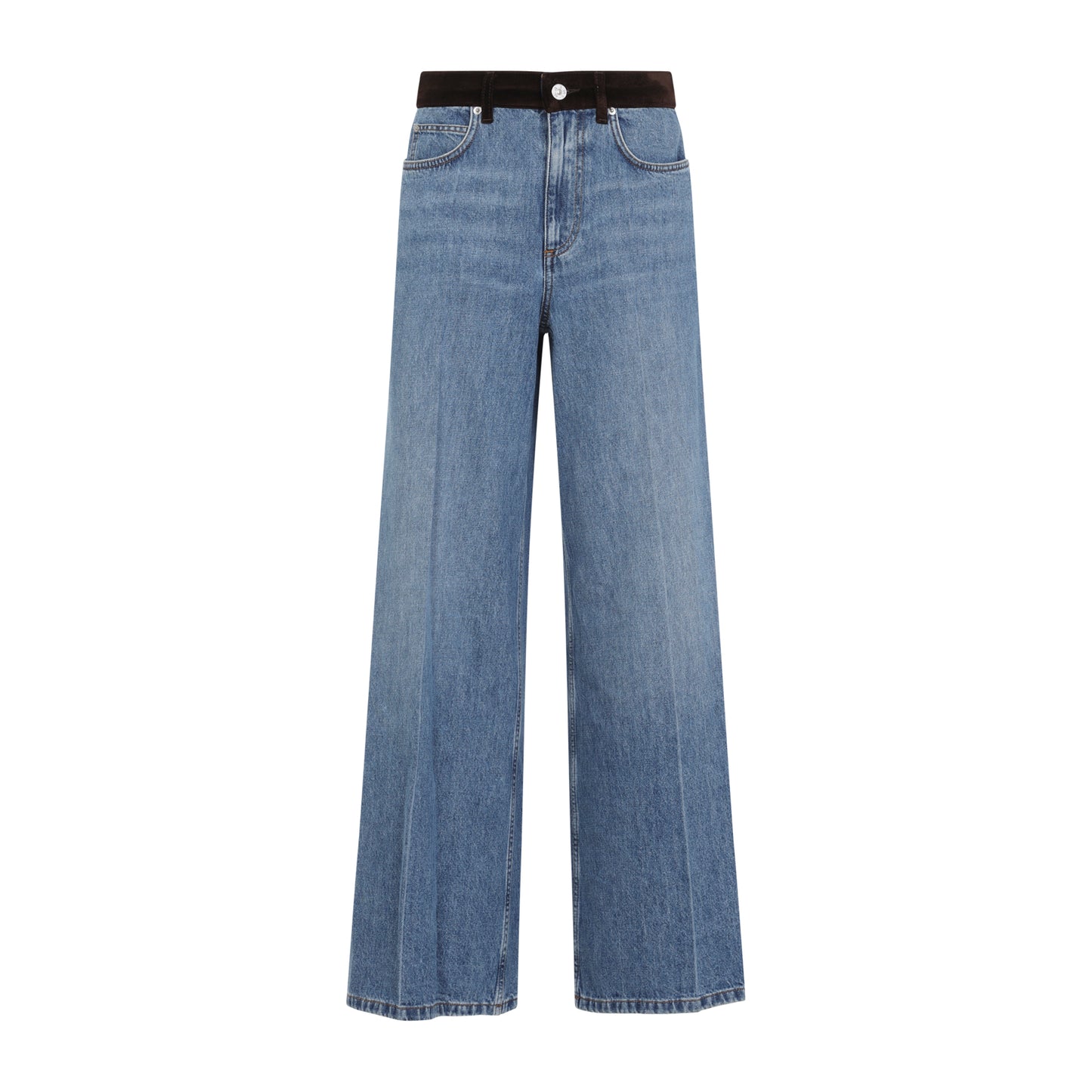 washed bull denim 5-pocket jeans-image-2