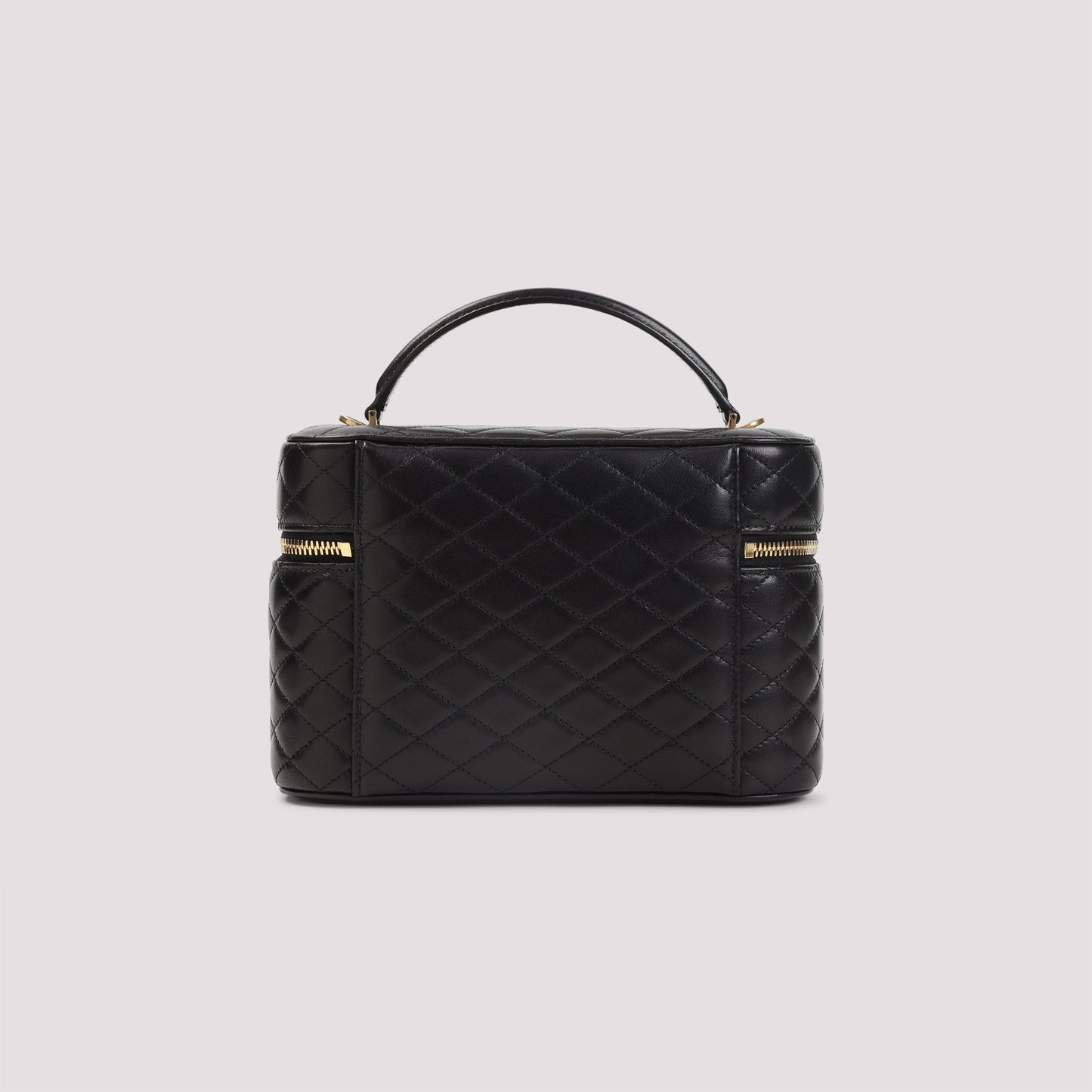 Black Matelasse Leather Gaby Vanity Shoulder Bag