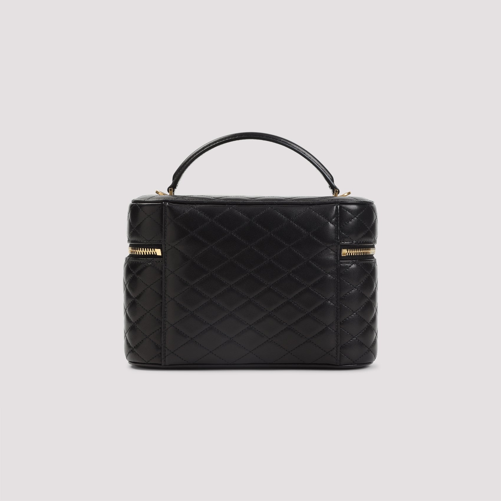 Black Matelasse Leather Gaby Vanity Shoulder Bag