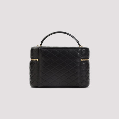Black Matelasse Leather Gaby Vanity Shoulder Bag