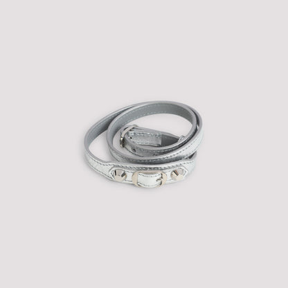 Silver Grey Leather City Triple Bracelet