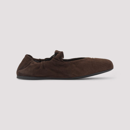 Testa di Moro Brown Lamb Leather Ballerinas