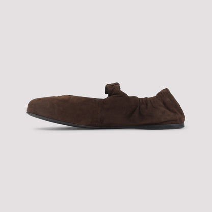 Testa di Moro Brown Lamb Leather Ballerinas