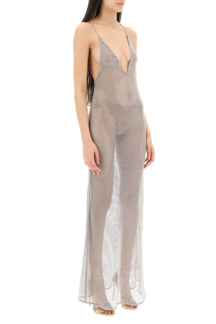 NETDRESSED | GANNI | LONG MESH DRESS WITH CRYSTALS