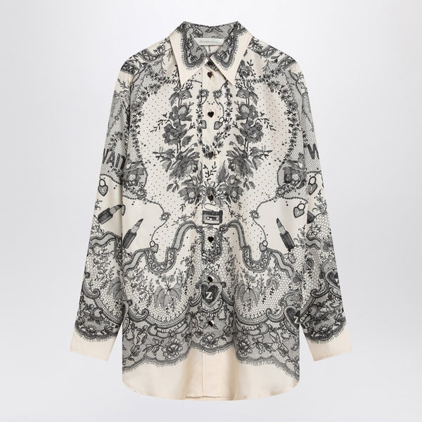 Crush Ivory Printed Silk Shirt