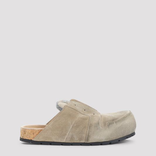 Beige Calf Leather Dumbo Mule
