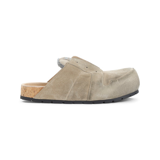 Beige Calf Leather Dumbo Mule