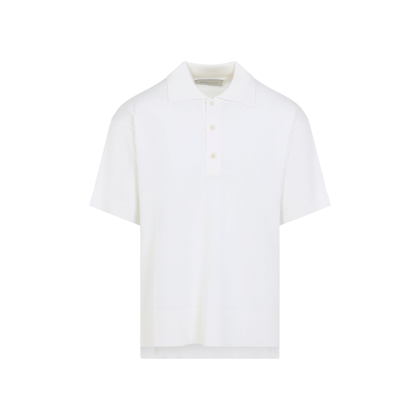 Cream White Virgin Wool Polo With Tonal Ami De Coeur