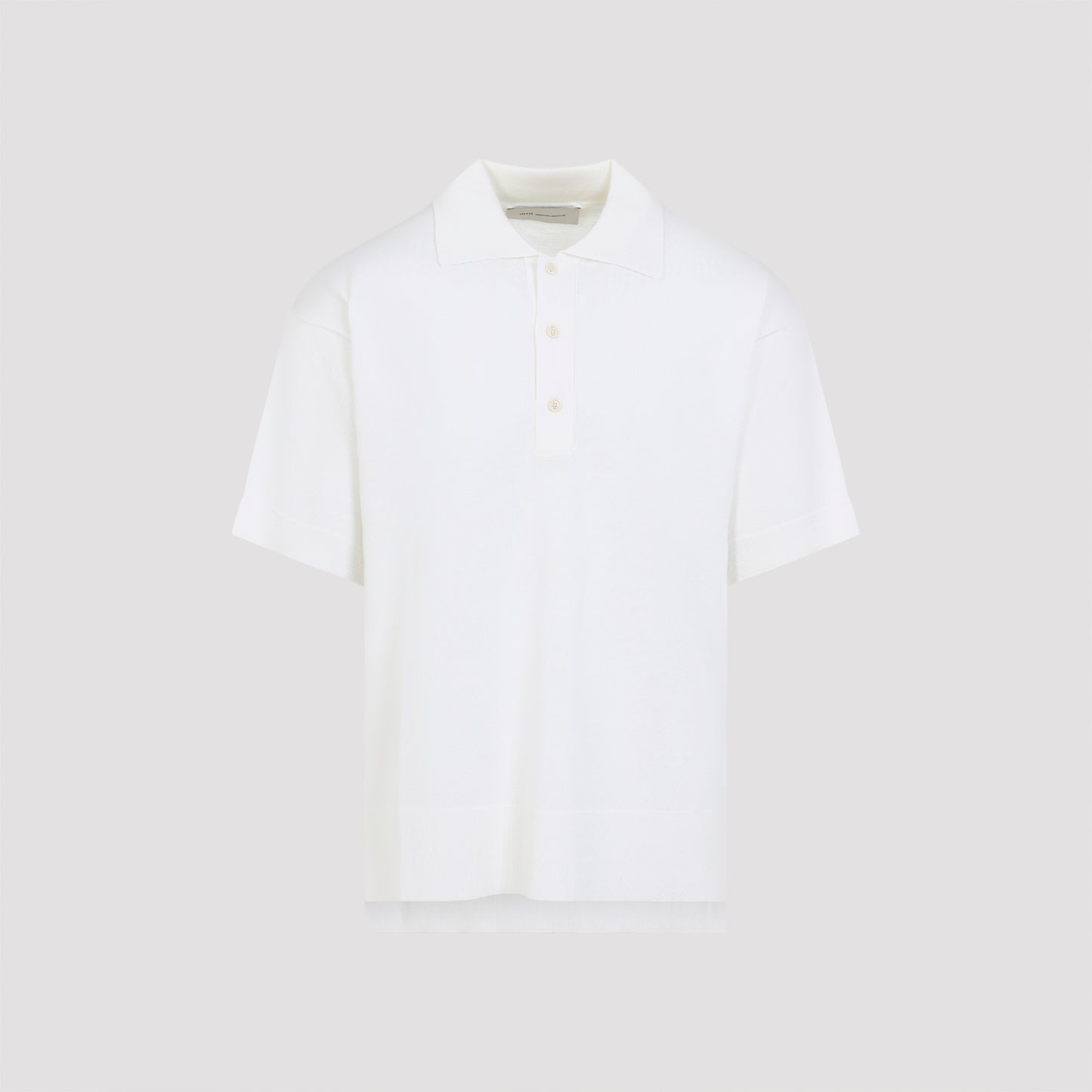 Cream White Virgin Wool Polo With Tonal Ami De Coeur