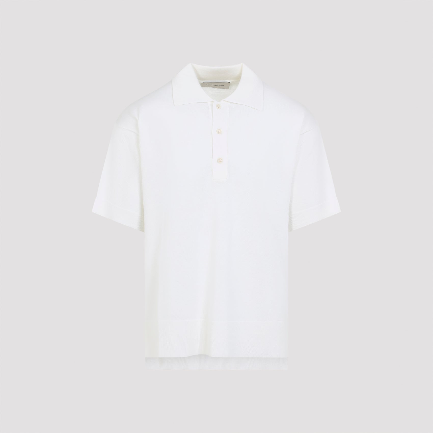 Cream White Virgin Wool Polo With Tonal Ami De Coeur
