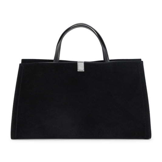 Black Kit Cabas Medium Suede Leather Shoulder Bag