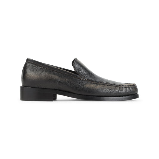 Black Calf Leather Loafers