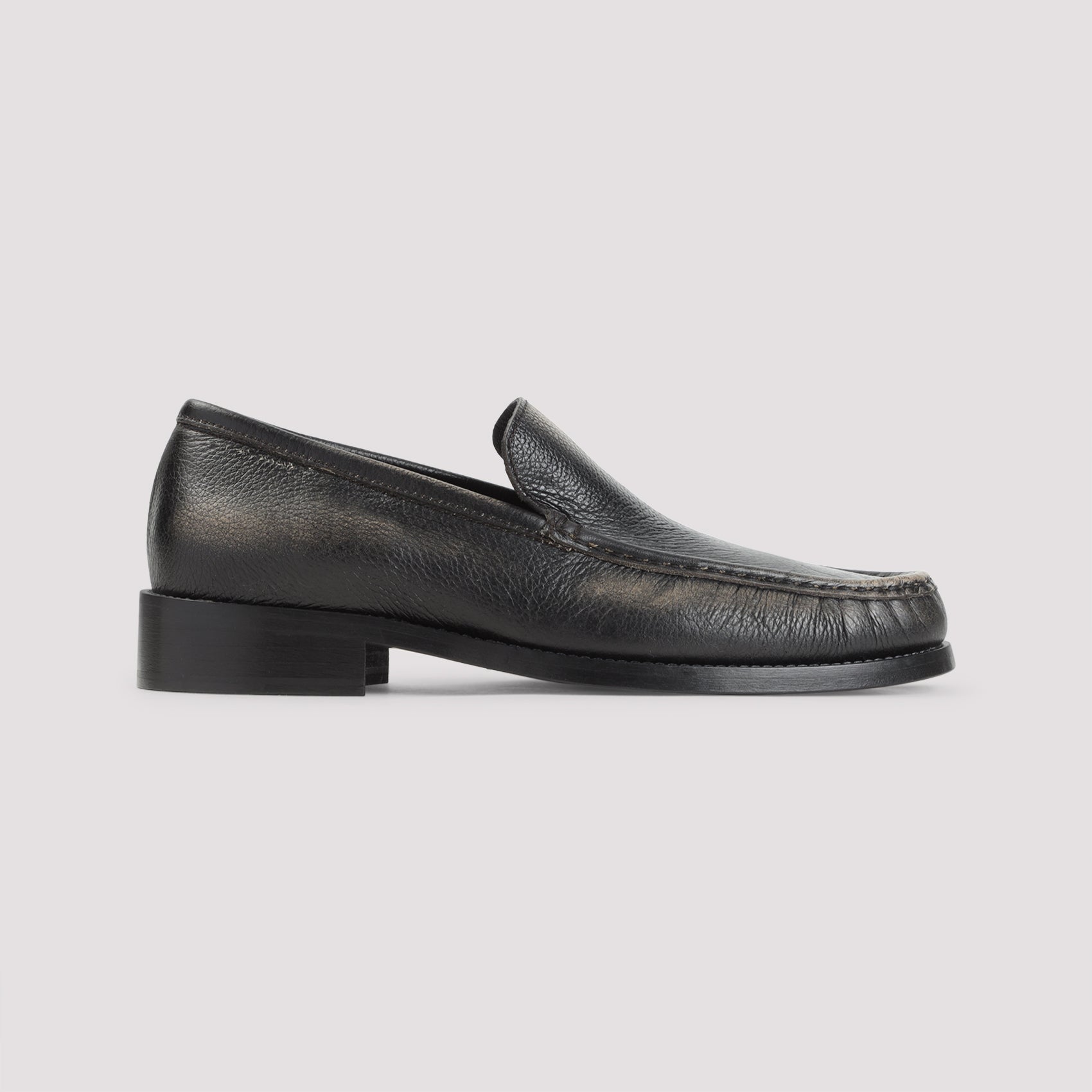 Black Calf Leather Loafers