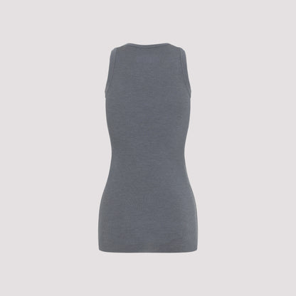 Fog Grey Wool Ribbed Tank Top