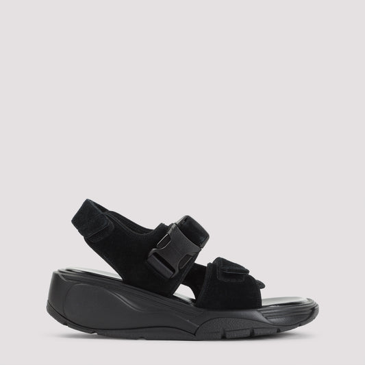 Black Suede Leather Pace Runner Sneakers