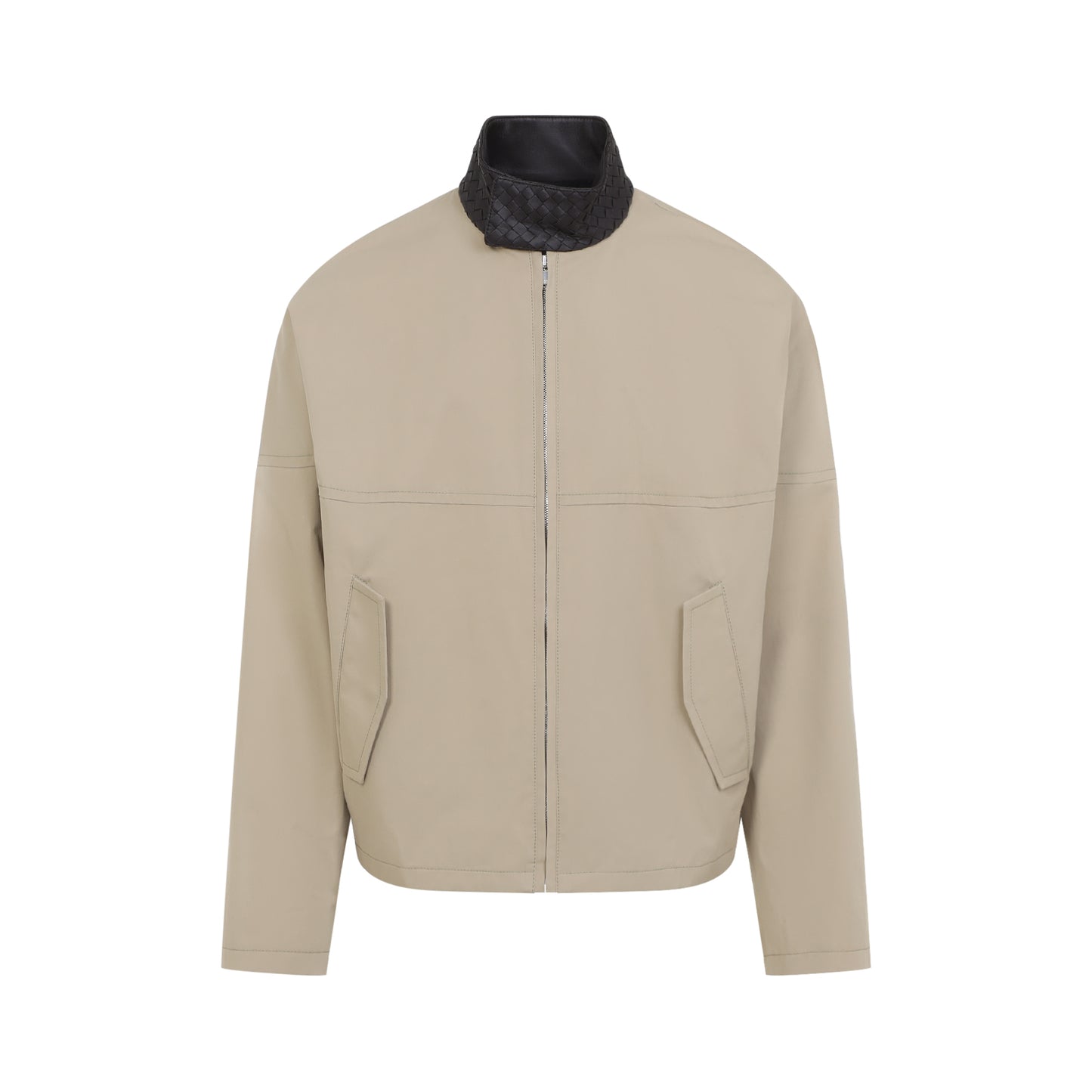 Intrecciato Collar Zip Jacket