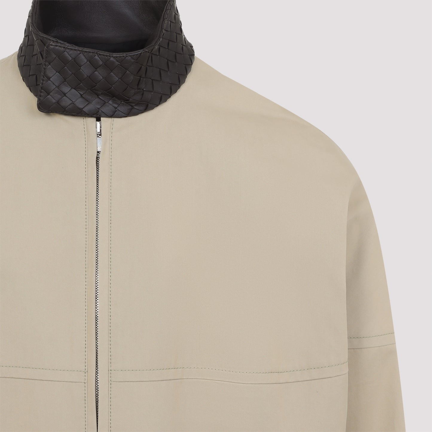 Intrecciato Collar Zip Jacket