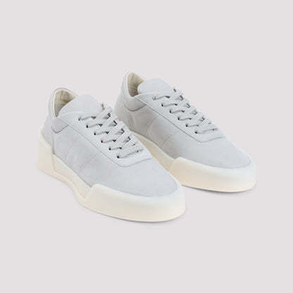 Light Grey Leather Aerobic Low Sneakers