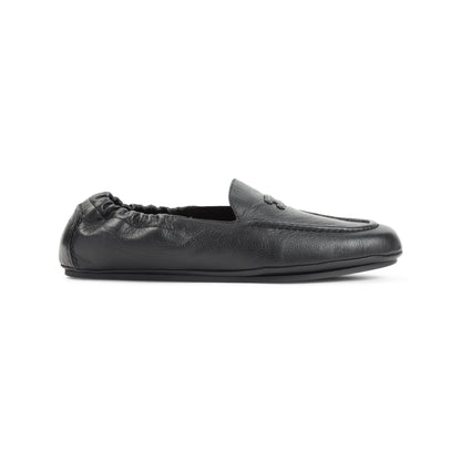 Black Leather Triomphe Loafers