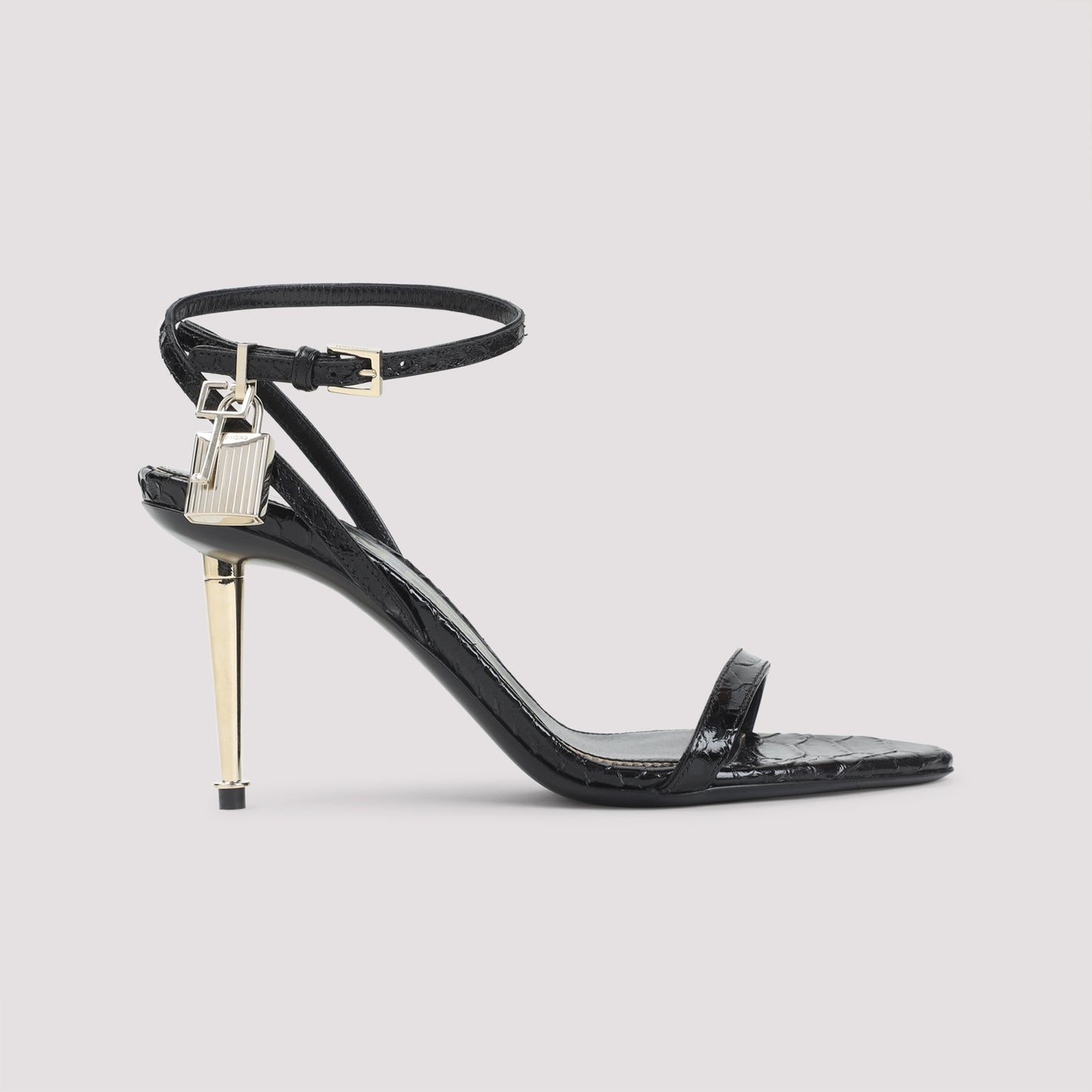 semi shiny printed python sandals-image-3