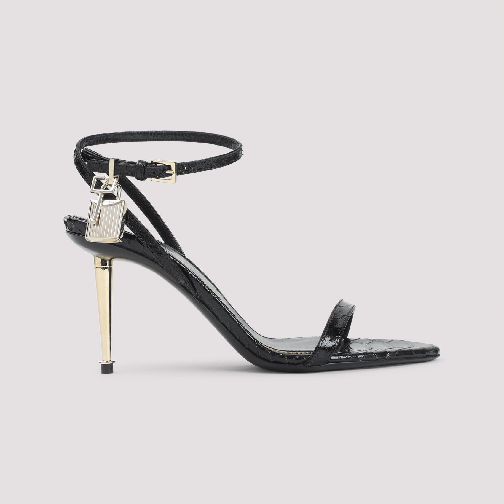 semi shiny printed python sandals-image-3