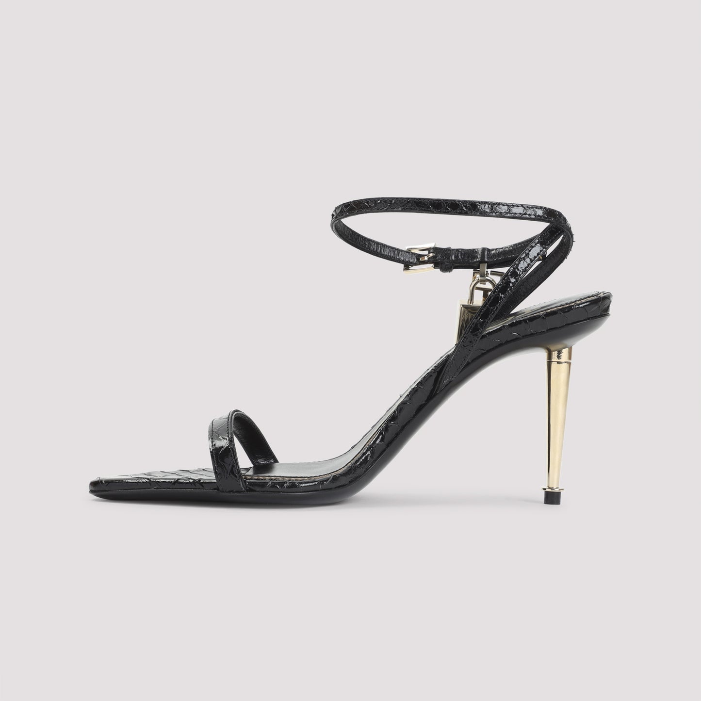 semi shiny printed python sandals-image-4