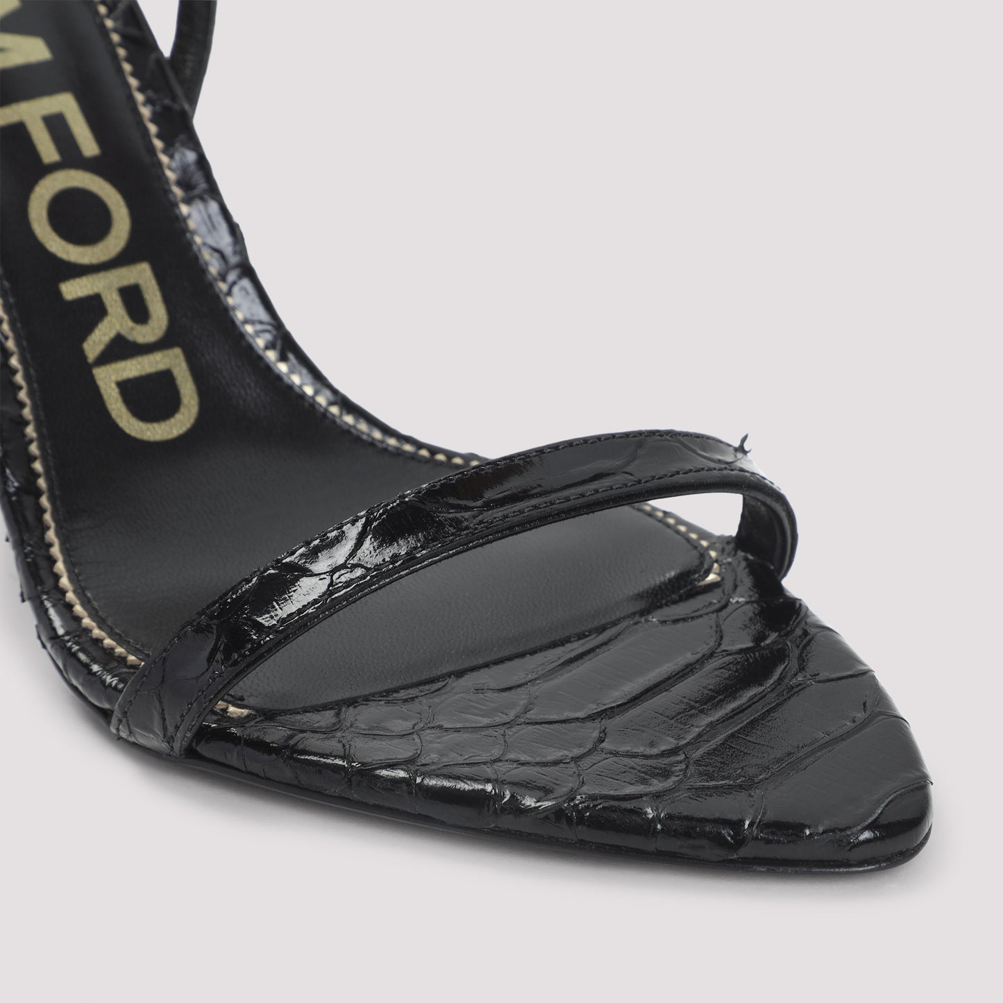 semi shiny printed python sandals-image-6